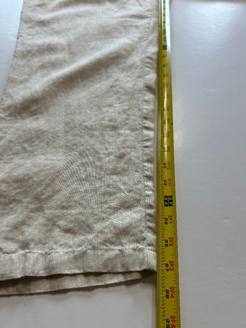 100% Linen Pants Men 38x32 Natural Oatmeal Beige WideLeg Relaxed Coastal Grandpa - Picture 5 of 10